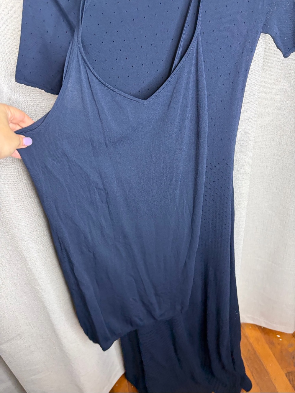 Rag&bone Women's Navy Short-Sleeve Knit Maxi Dress - Picture 10 of 15